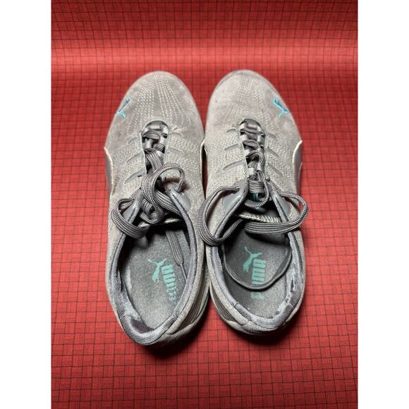 Puma Sport Lifestyle Suede Women’s US Size 6.5 Grey/Turquoise Slightly Worn - Picture 4 of 7